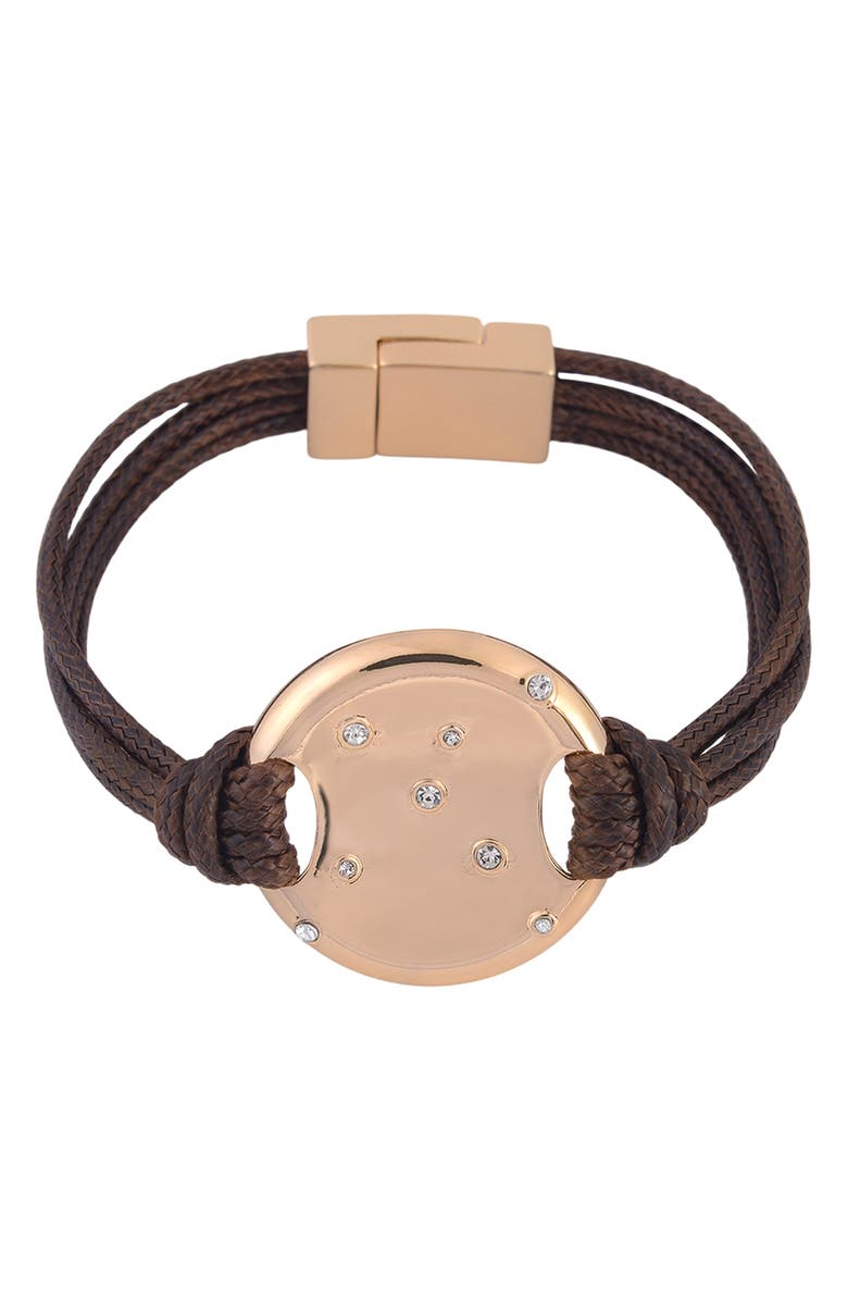 Laundry by Shelli Segal Crystal Suede Layered Bracelet, Main, color, 