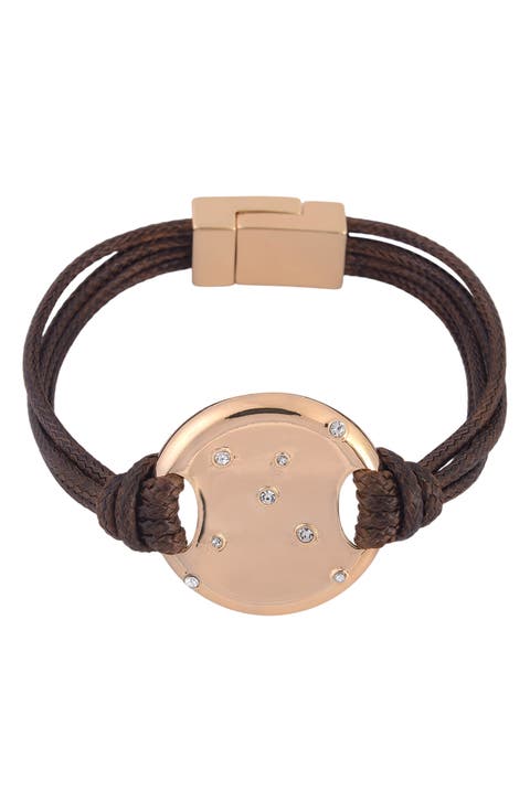 Crystal Suede Layered Bracelet