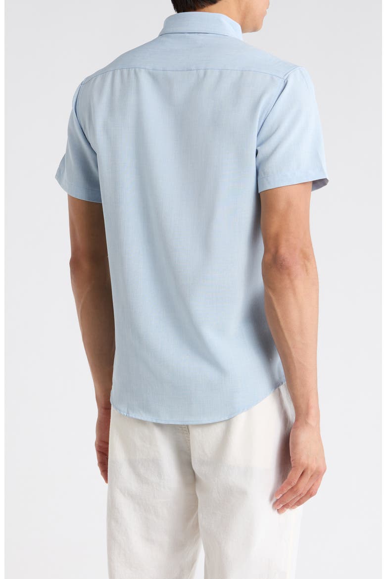 Short Sleeve Button-Down Shirt, Alternate, color, LIGHT BLUE