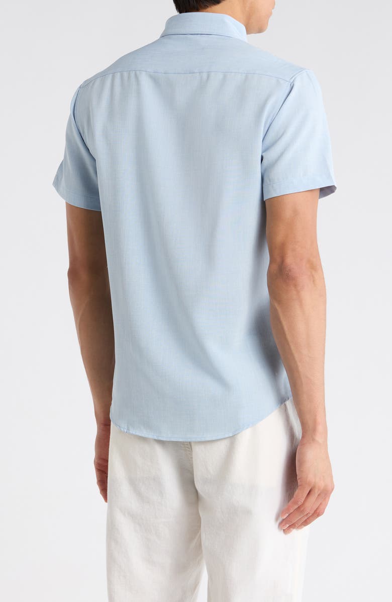 DENIM AND FLOWER Short Sleeve Button-Down Shirt, Alternate, color, Light Blue