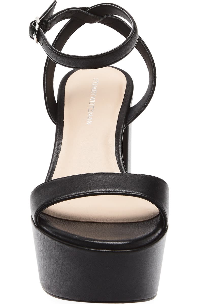 Stuart Weitzman Gala Mid Platform Sandal, Alternate, color, Black