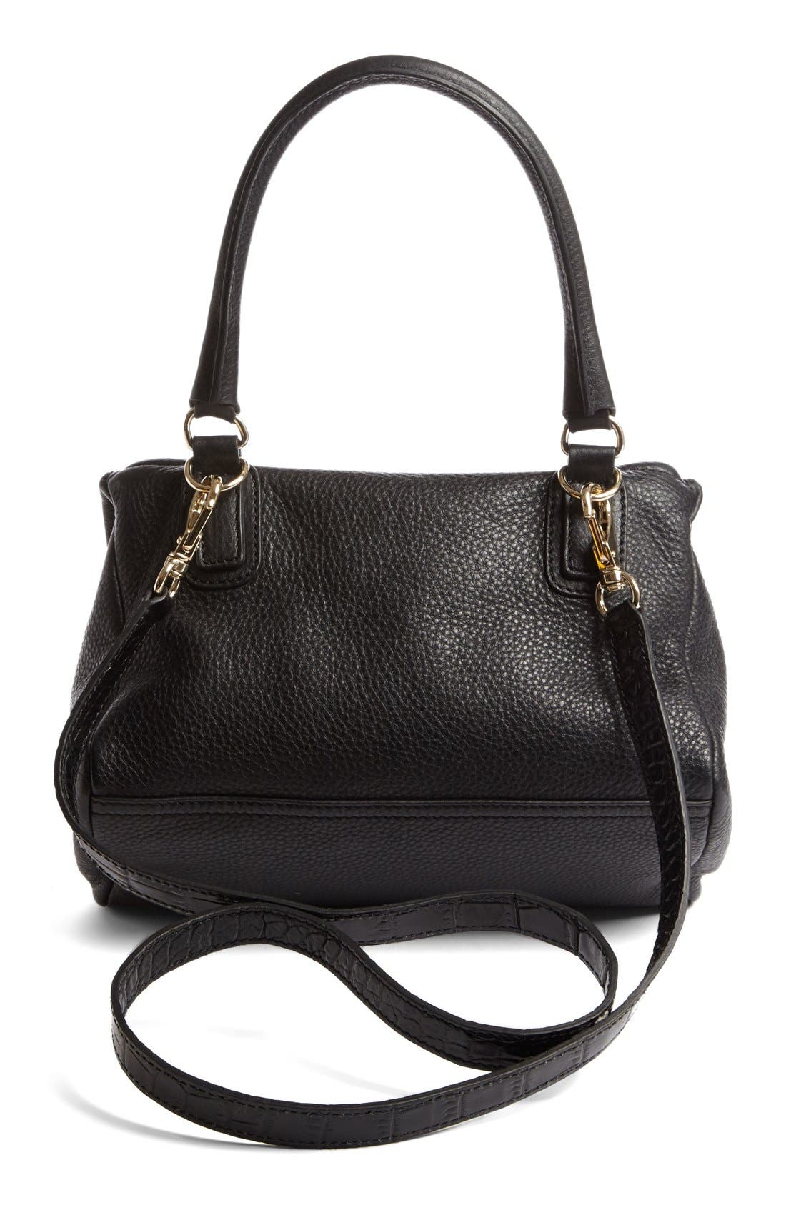 Givenchy Medium Pandora Croc Embossed Leather Satchel, Alternate, color, 