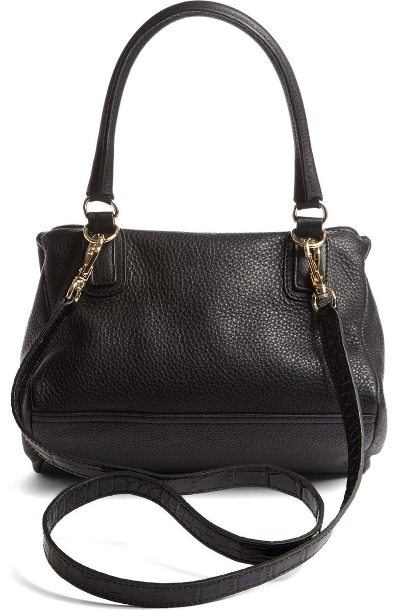 Givenchy Medium Pandora Croc Embossed Leather Satchel, Alternate, color,