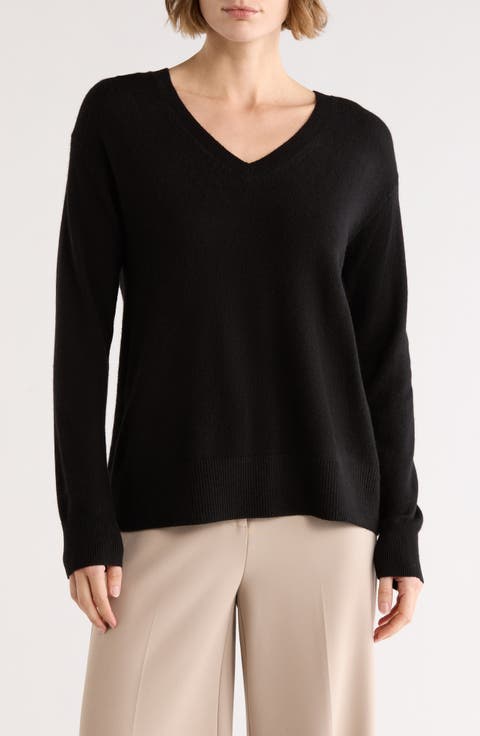 Boxy Wool & Cashmere Blend Sweater