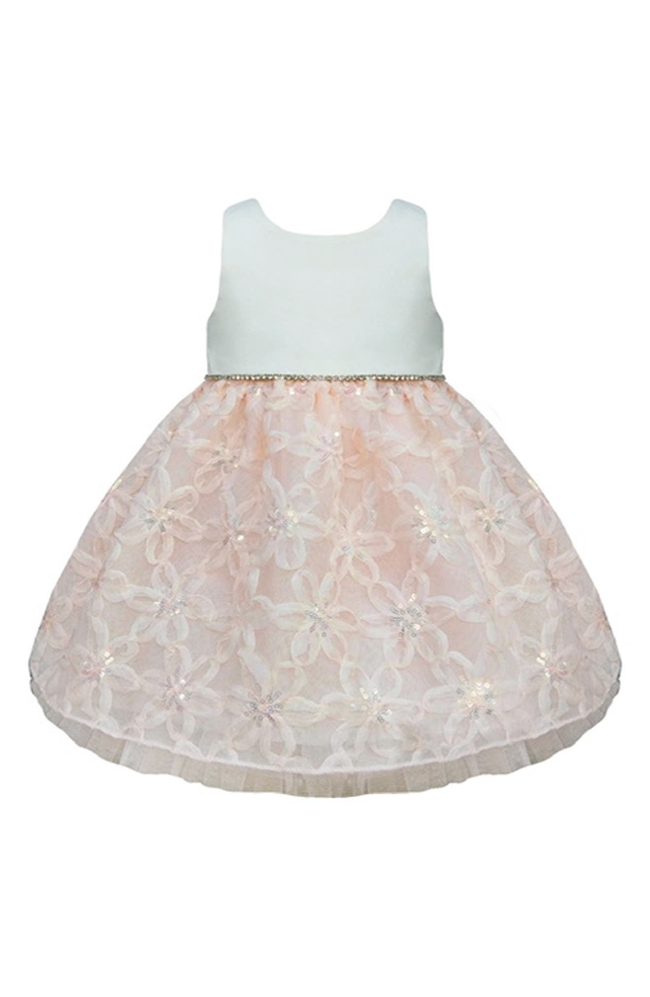 COUTURE PRINCESS Kids' Sleeveless Sequin Soutaché Embroidered Dress