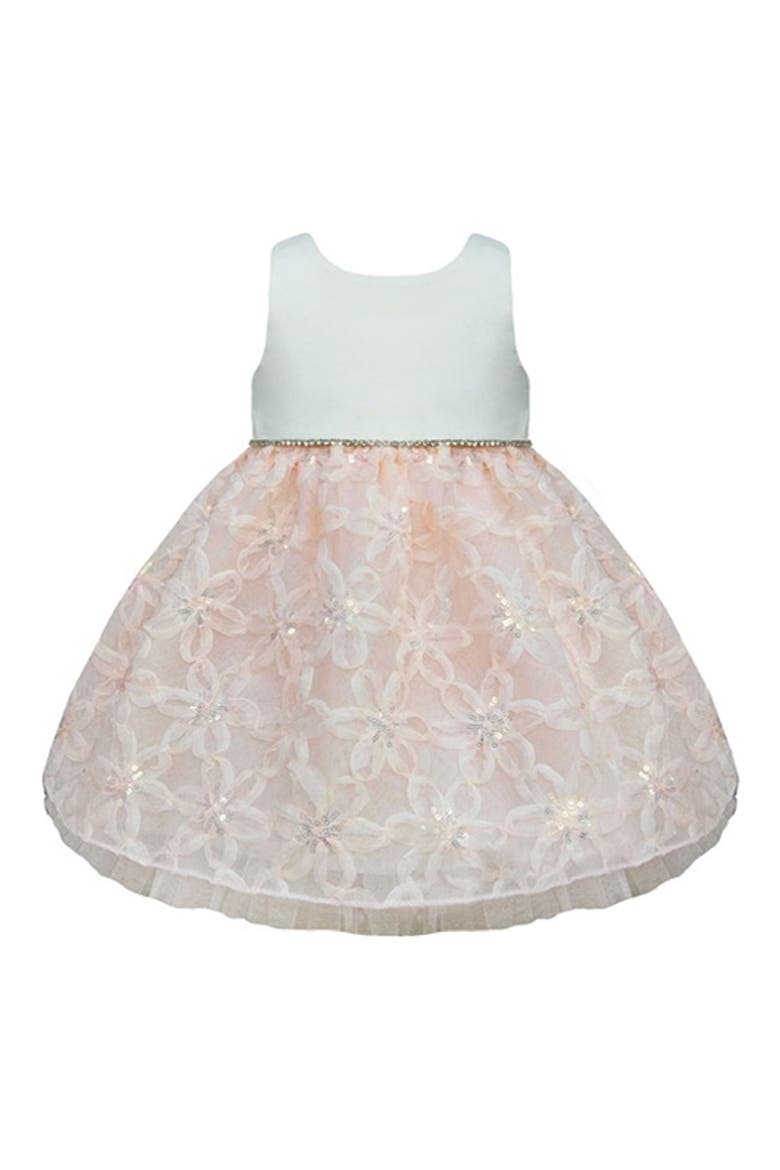 Kids' Sleeveless Sequin Soutaché Embroidered Dress, Main, color, IVORY/ BLUSH
