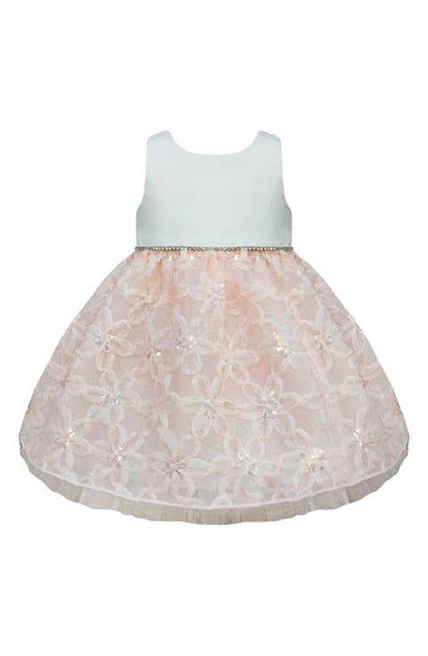 Kids' Sleeveless Sequin Soutaché Embroidered Dress (Baby)