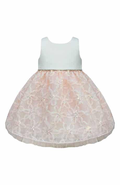 COUTURE PRINCESS Kids' Sleeveless Sequin Soutaché Embroidered Dress