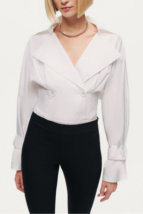 Layered Collar Wrap Bodysuit