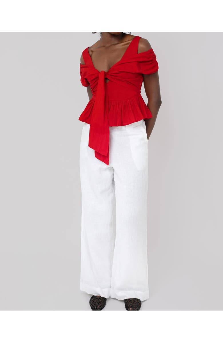 Haveli Usha Poplin Peplum Top, Alternate, color, White