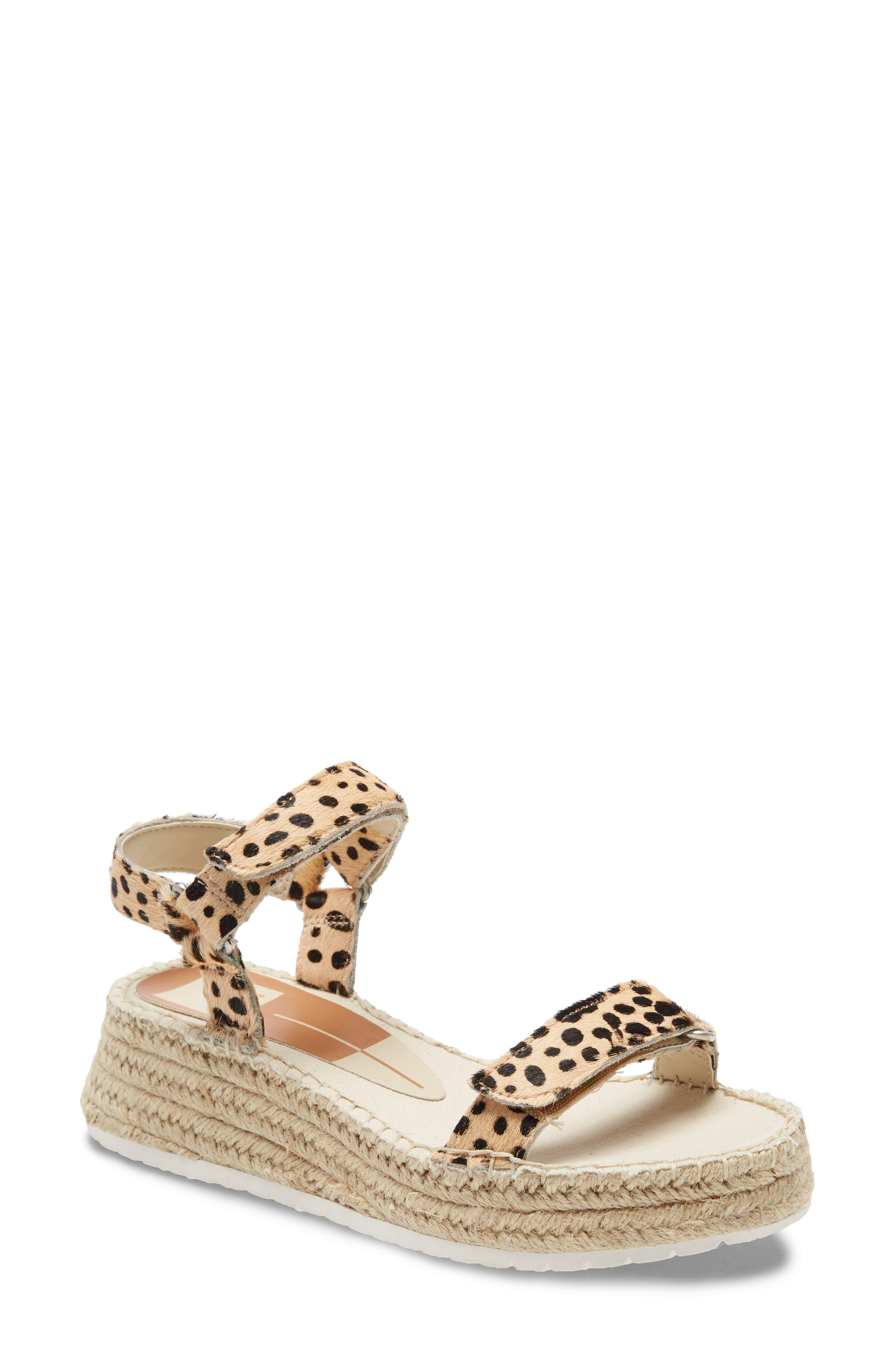 Myra Espadrille Wedge Sandal, Main, color, LEOPARD CALF HAIR