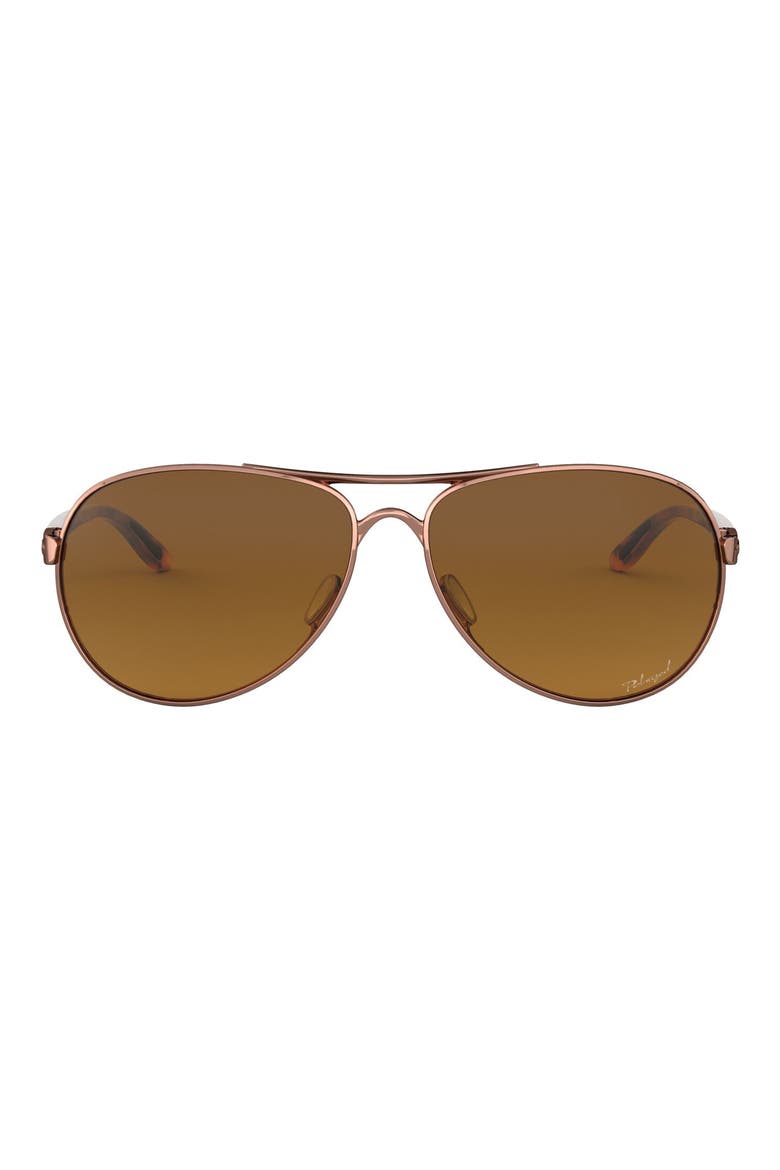 59mm Polarized Aviator Sunglasses, Main, color, GOLD/ PINK GRADIENT
