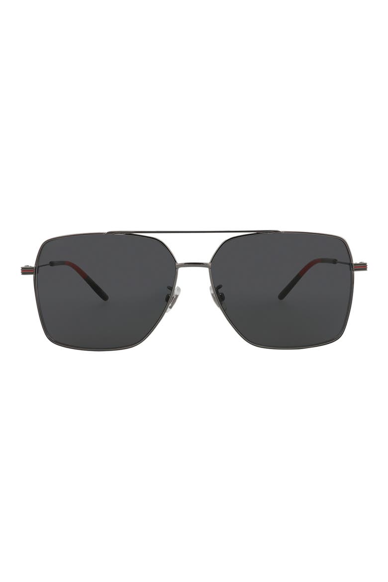 61mm Aviator Sunglasses, Main, color, RUTHENIUM RUTHENIUM GREY