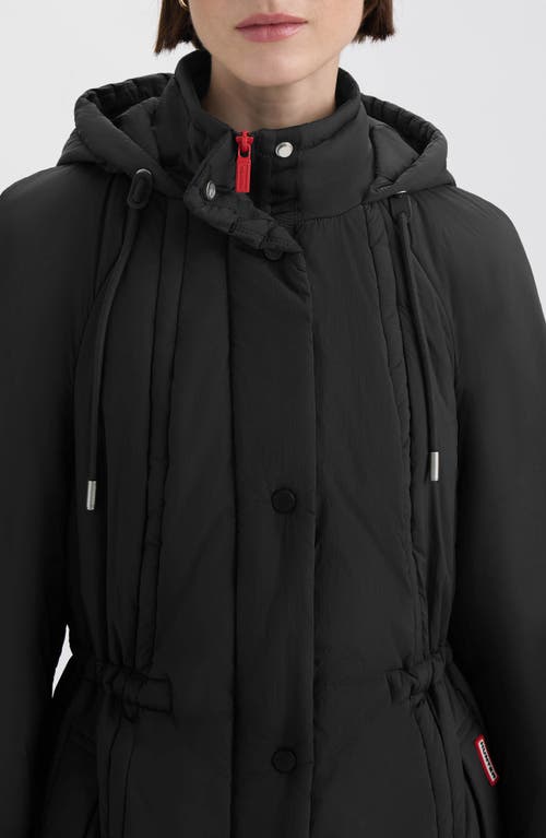 Hunter Isabelle Water Repellent Crinkle Padded Coat In Black
