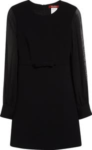 Max Mara Studio Ritmo Long Sleeve Mixed Media Minidress