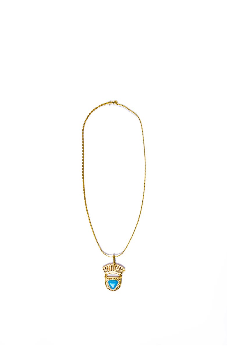 Lunaversoul Chalcedony Venilia Necklace, Alternate, color, Gold/Blue