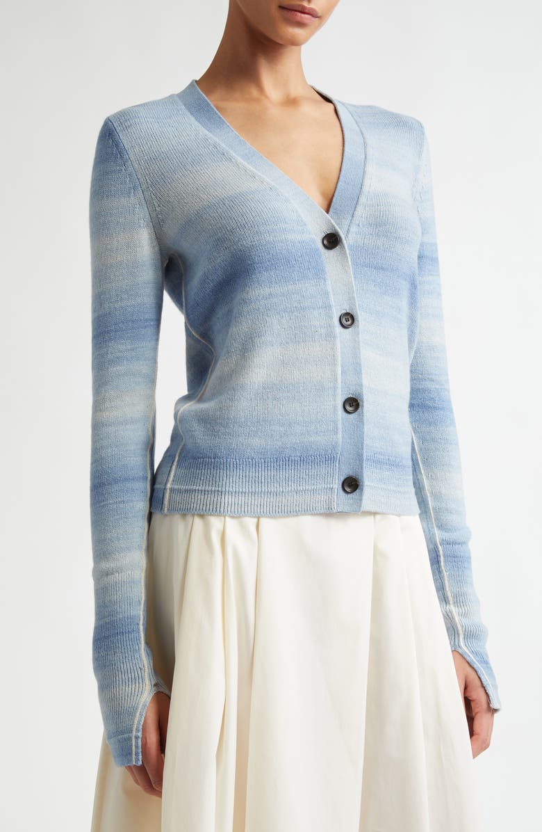 Maria McManus Space Dye Stripe Slim Fit Featherweight Cardigan, Alternate, color,