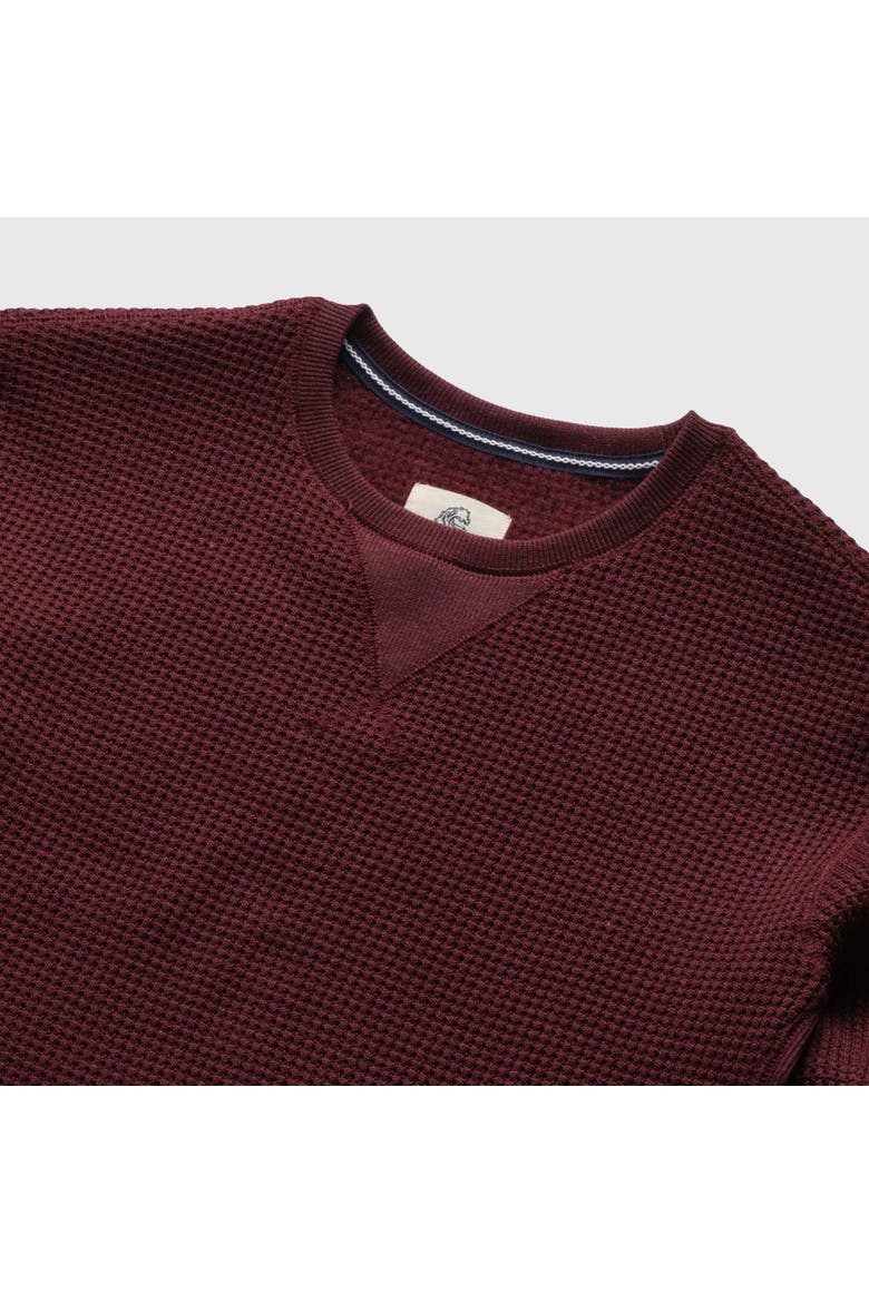 Butch Waffle Fleece Crewneck, Alternate, color, cabernet heather