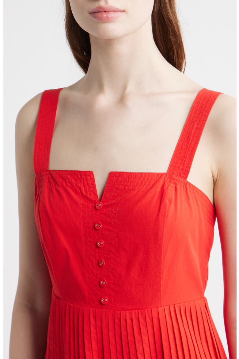 Pintuck Pleat Sleeveless Midi Dress, Alternate, color, RED