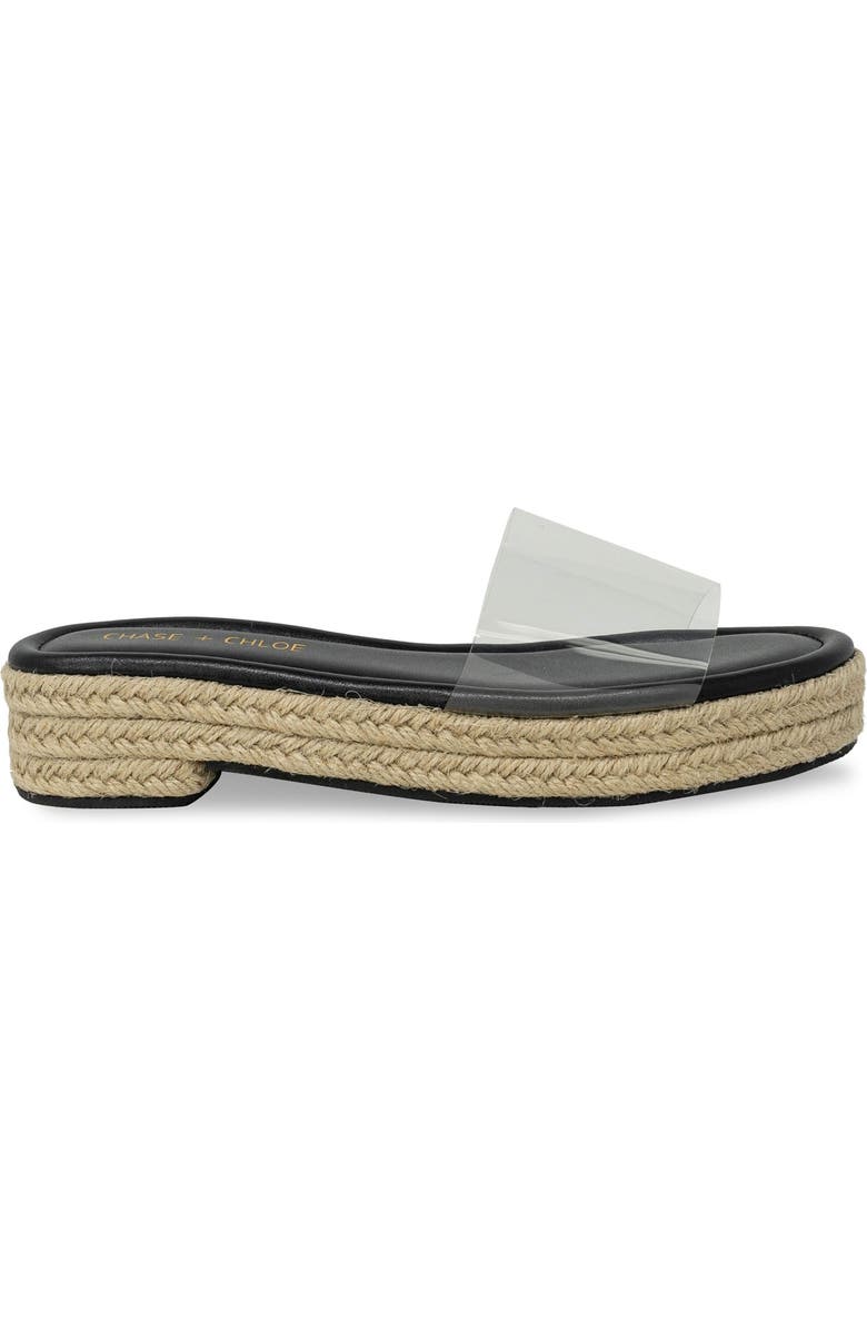 CHASE AND CHLOE Clear Platform Slide Sandal, Alternate, color,