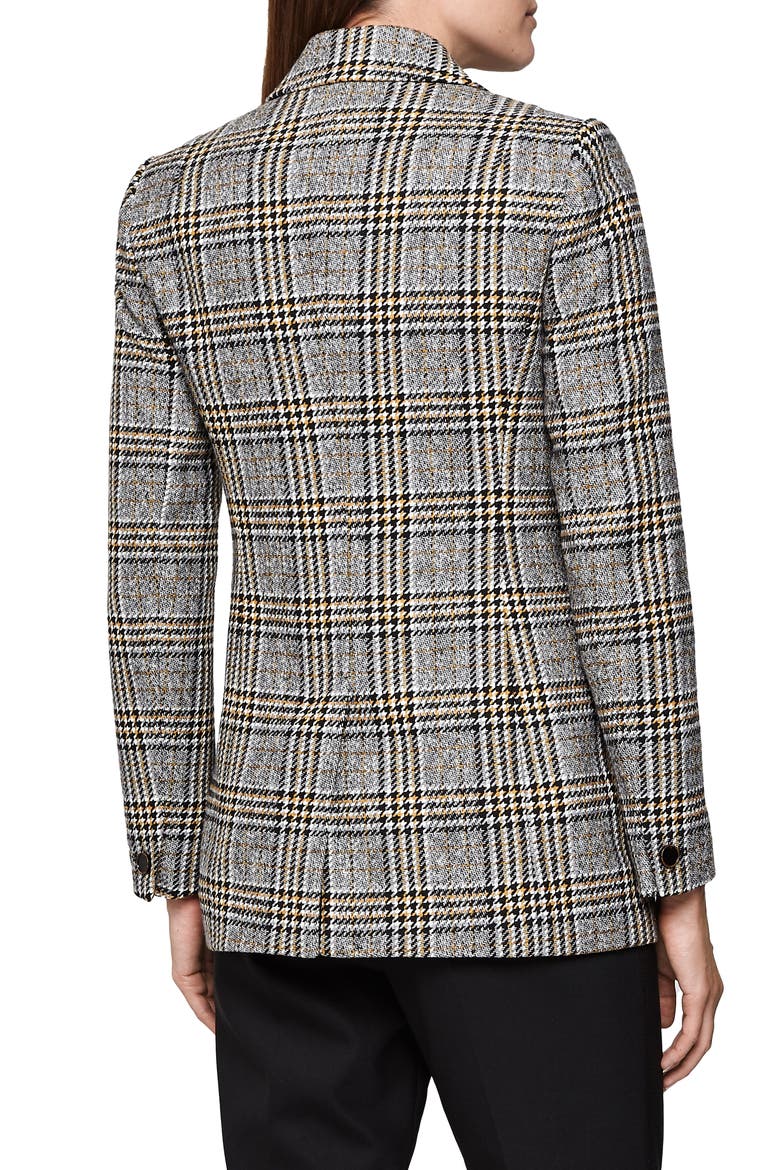 Leighton Windowpane Check Double Breasted Blazer, Alternate, color, YELLOW CHECK