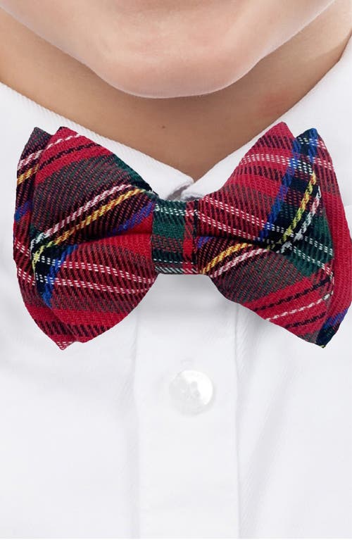 Bits & Bows Boys' Plaid Bow Tie - Little Kid, Big Kid In Red