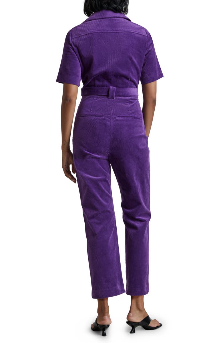 & Other Stories Zip Front Corduroy Jumpsuit, Alternate, color, Purple