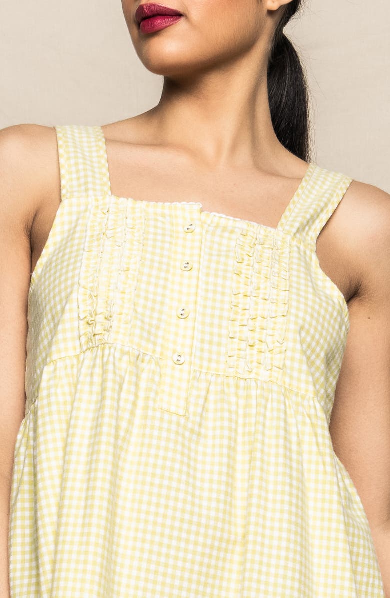 Petite Plume Gingham Check Cotton Nightgown, Alternate, color, 