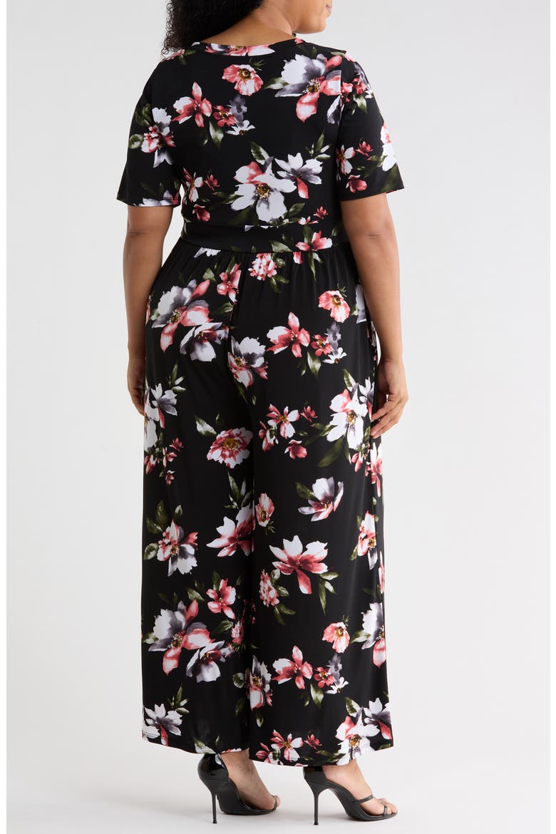 Floral Wide Leg Jumpsuit, Alternate, color, BLACK FLORAL
