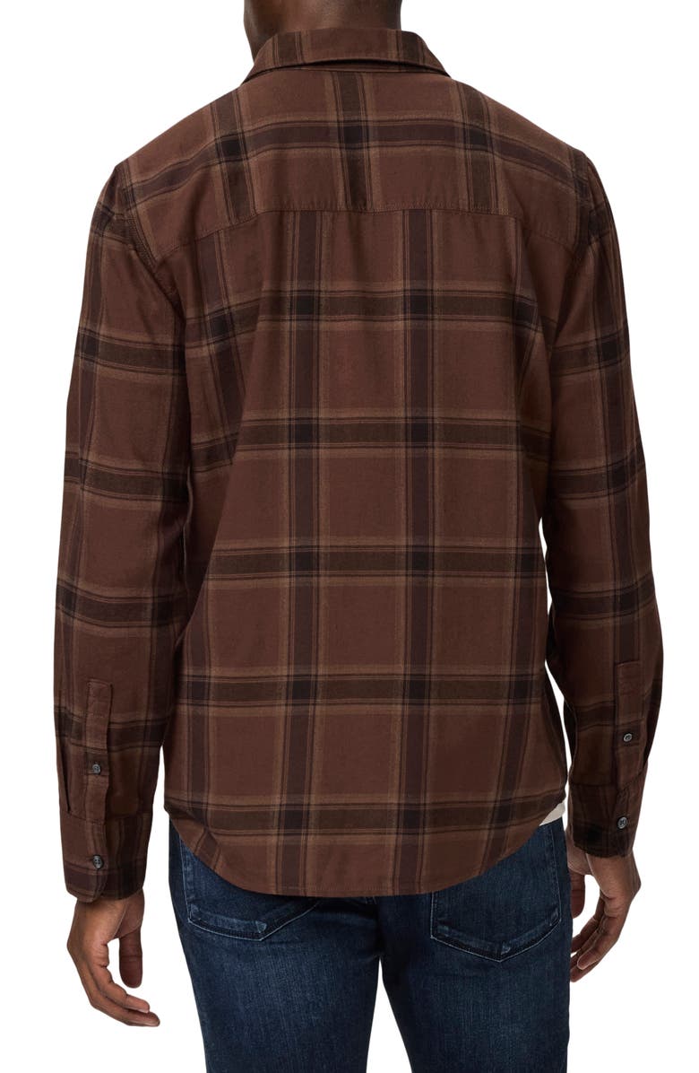 PAIGE Everett Plaid Flannel Button-Up Shirt, Alternate, color, Weathered Brick