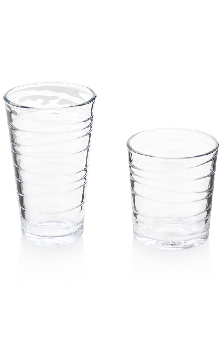 Gibson Home 16 Piece Swirl Clear Assorted Glassware Set, Alternate, color, Clear