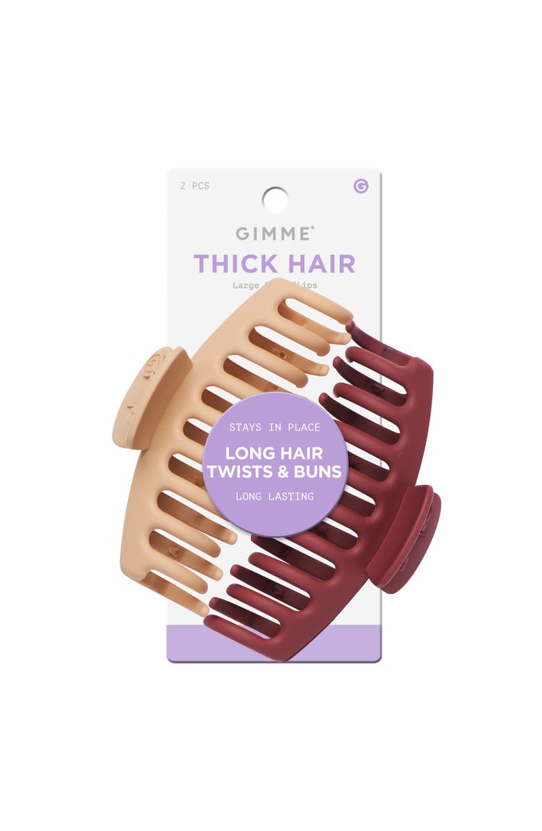 Gimme Beauty Thick Hair Claw Clips, Main, color, Brown