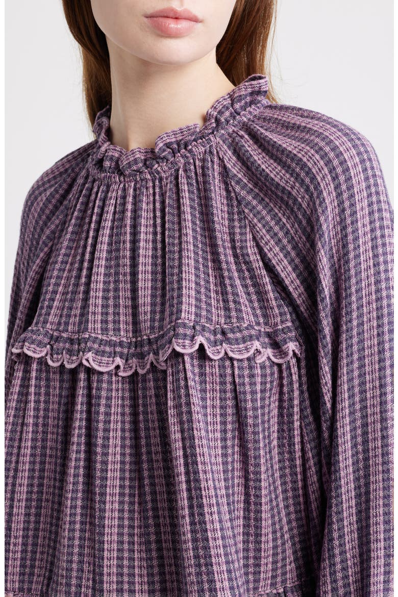 Long Sleeve Plaid Woven Shirt, Alternate, color, NAVY- PURPLE MOLLY PLAID