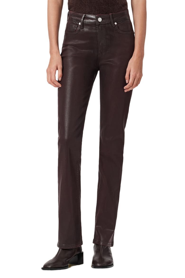Haldan Coated Straight Leg Jeans, Main, color, BURGUNDY RED