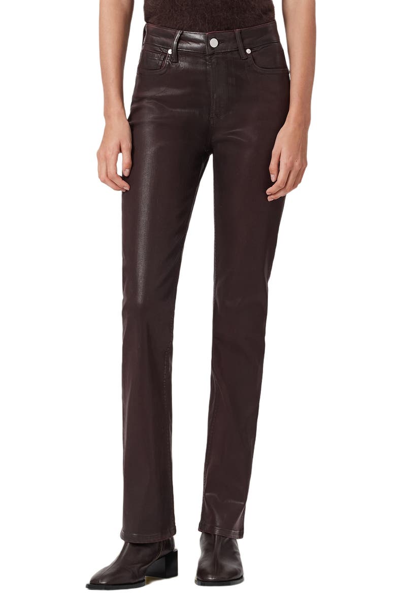 AllSaints Haldan Coated Straight Leg Jeans, Main, color, Burgundy Red