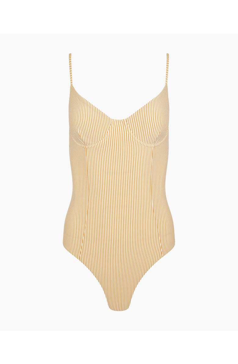 Onia Chelsea One-Piece Swimsuit, Alternate, color, Ochre/White