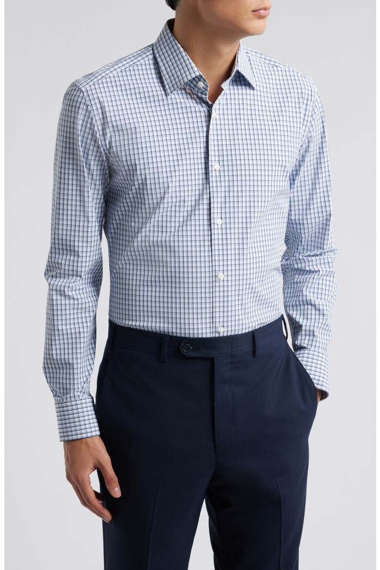 Hank Kent Slim Fit Performance Stretch Dress Shirt, Main, color, DK BU