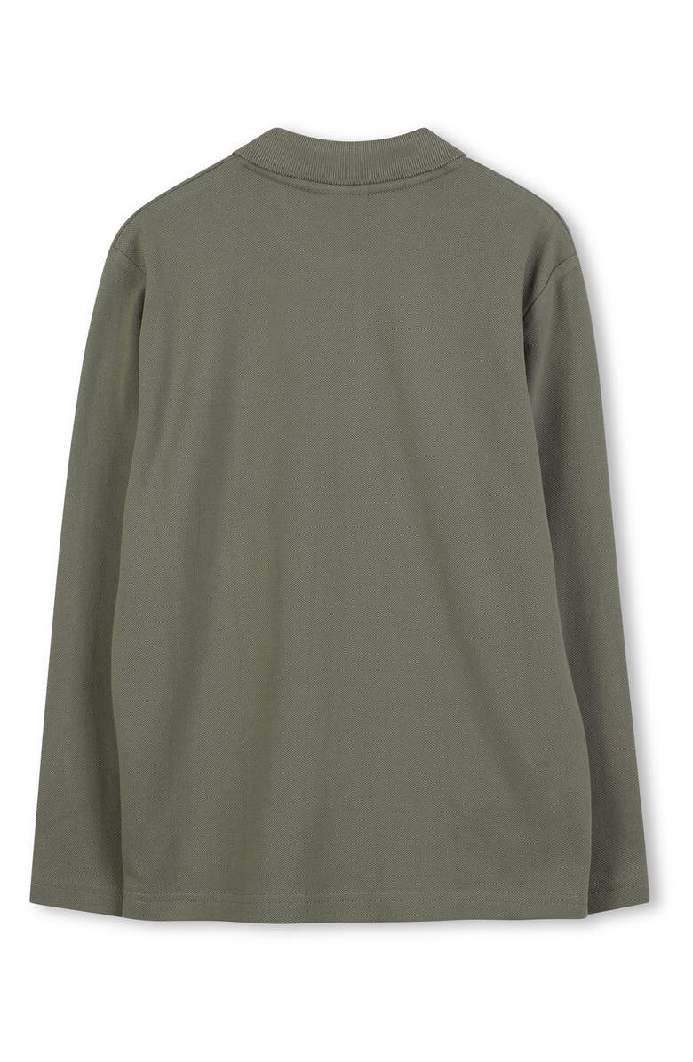 BOSS Kidswear Kids' Long Sleeve Cotton Polo, Alternate, color, Green