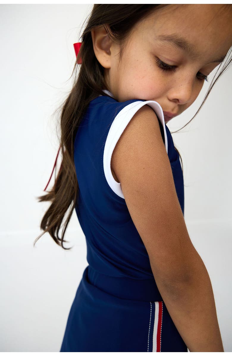 Courtside Kids Girls Trimmed Tank, Alternate, color, Navy