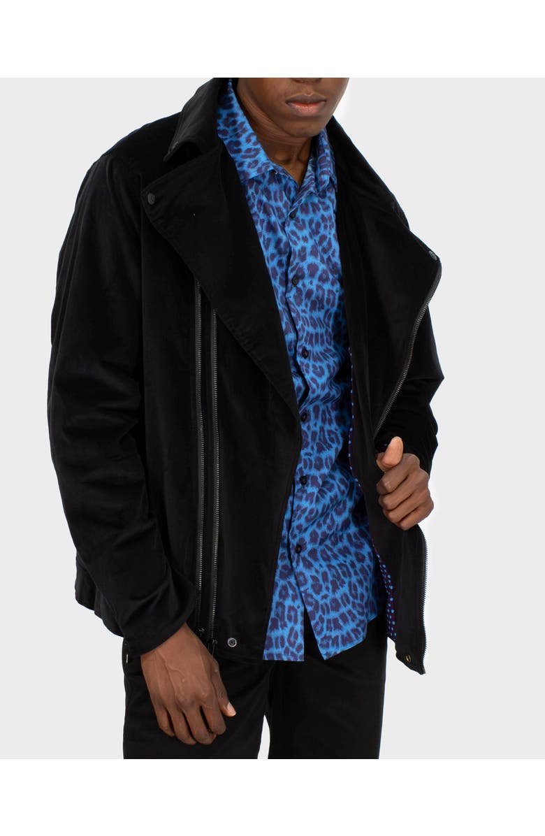 Lords of Harlech Rocky Velvet Biker Jacket, Main, color, Velvet Black