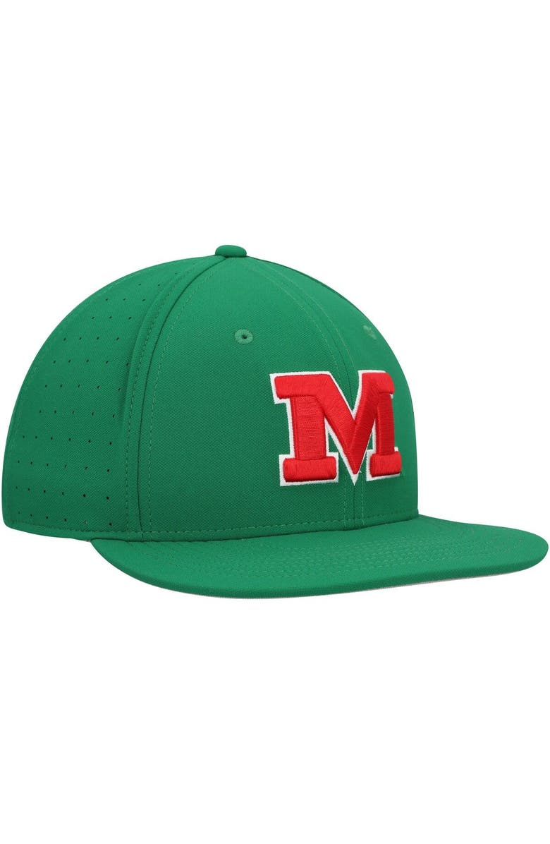 Nike Men's Nike Green Ole Miss Rebels Aero True Baseball Performance Fitted Hat, Alternate, color, Green