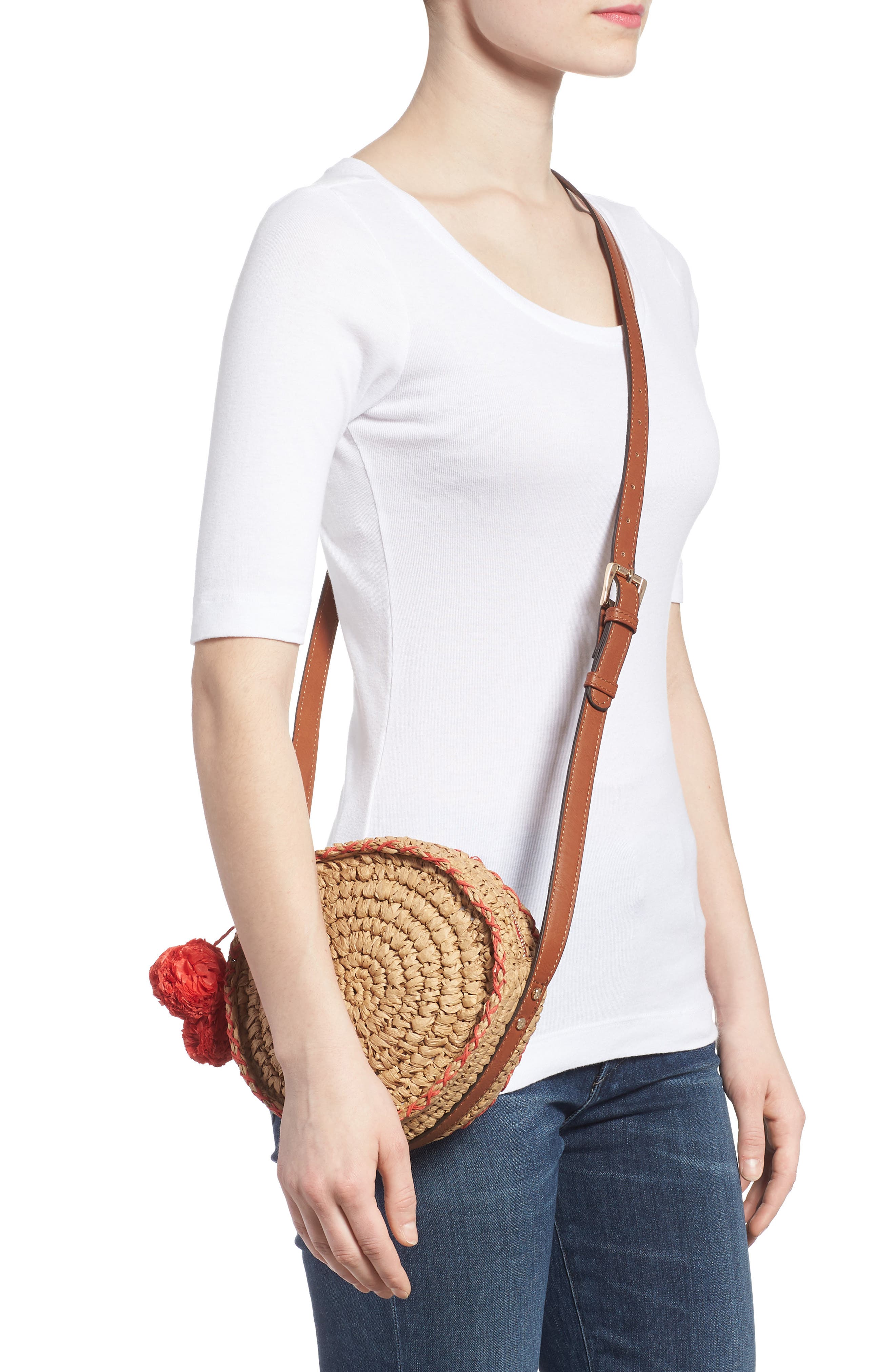 Tommy Bahama Pirro Woven Straw Crossbody Bag, Alternate, color, 