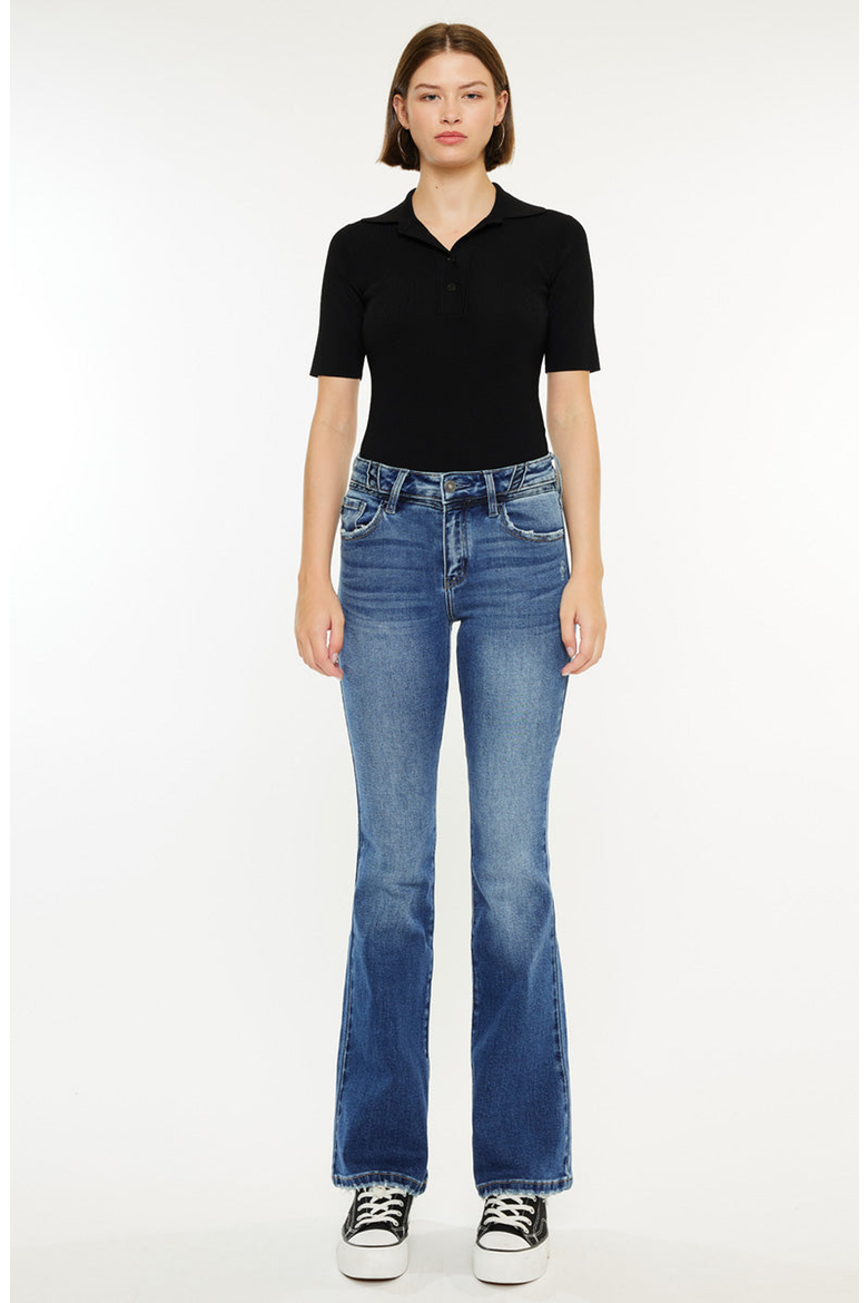 Marline Mid Rise Flare Jeans, Alternate, color, Dark Wash