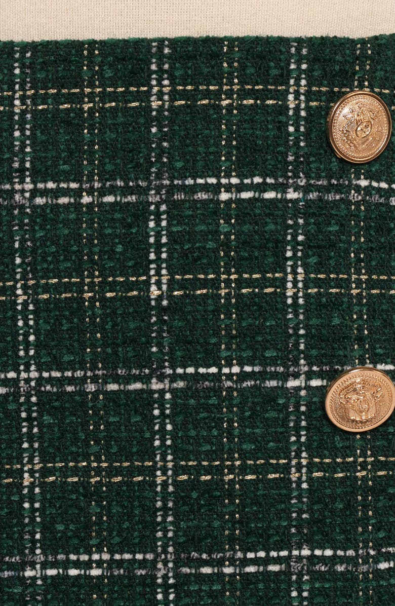 Petal & Pup Zadia Button Front Tweed Miniskirt, Alternate, color, 