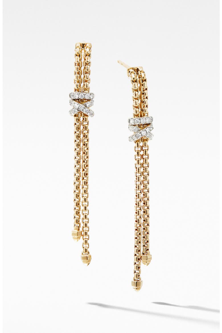 Helena Box Chain Earrings in 18K Yellow Gold with Diamonds, Main, color, GOLD/ DIAMOND