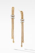 David Yurman Helena Box Chain Earrings in 18K Yellow Gold with Diamonds