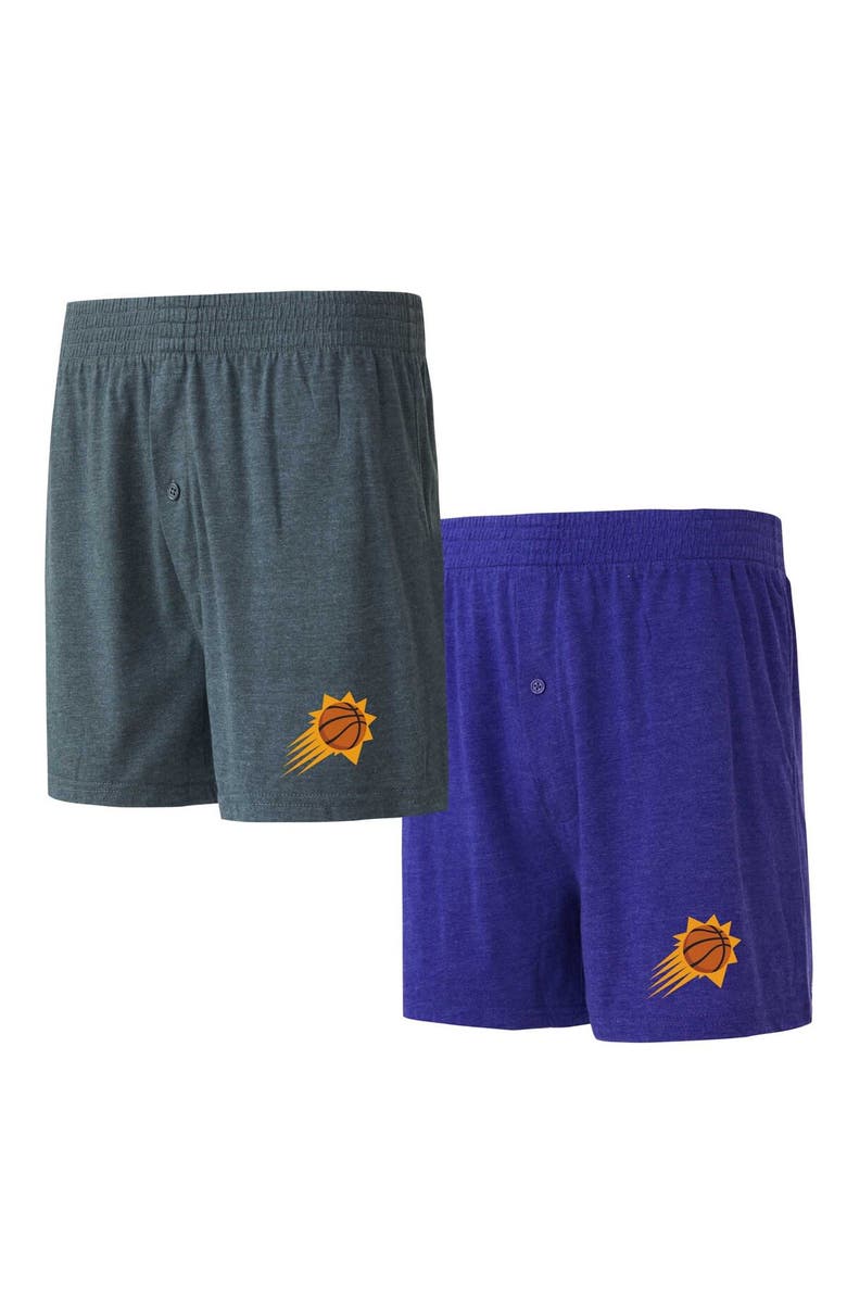 CONCEPTS SPORT Men's Concepts Sport Purple/Charcoal Phoenix Suns Two-Pack Jersey-Knit Boxer Set, Main, color, Purple
