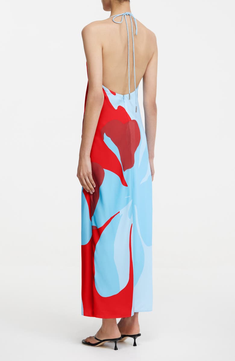 Significant Other Katy Abstract Floral Halter Neck Maxi Dress, Alternate, color, Crimson Stencil