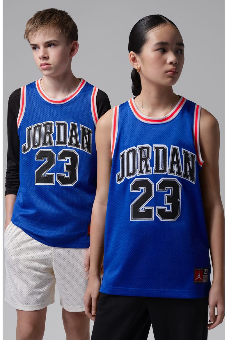 Kids' Jordan 23 Mesh Basketball Tank, Main, color, GAME ROYAL/ BLACK