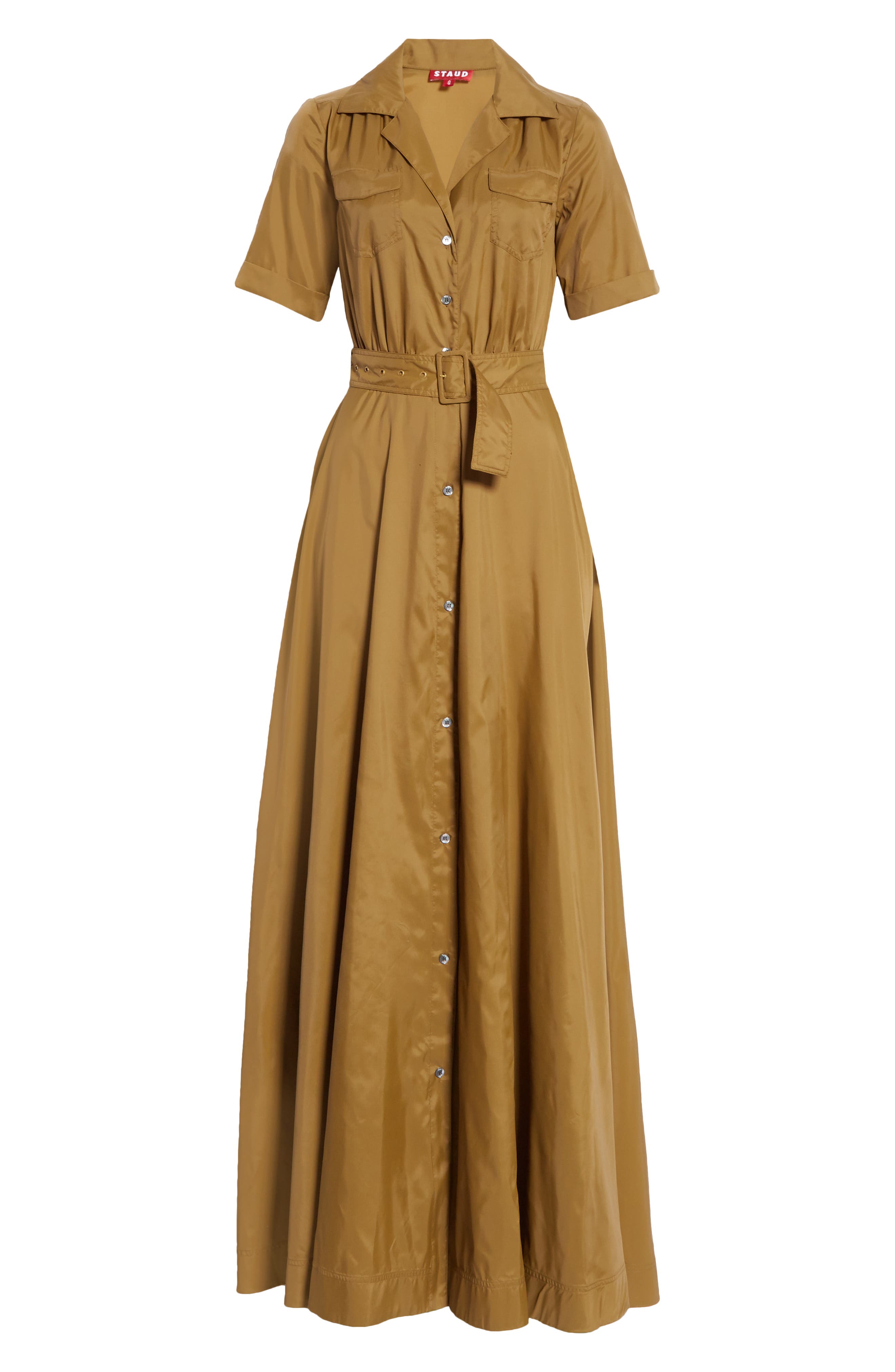 staud millie dress ivory micro stripe Maxi (Women) swatchcolour_brown